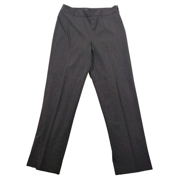 Trousers Dress Pants Stretch Wide Careers Grey Side Zipper Size 10 Talbots - Picture 1 of 11